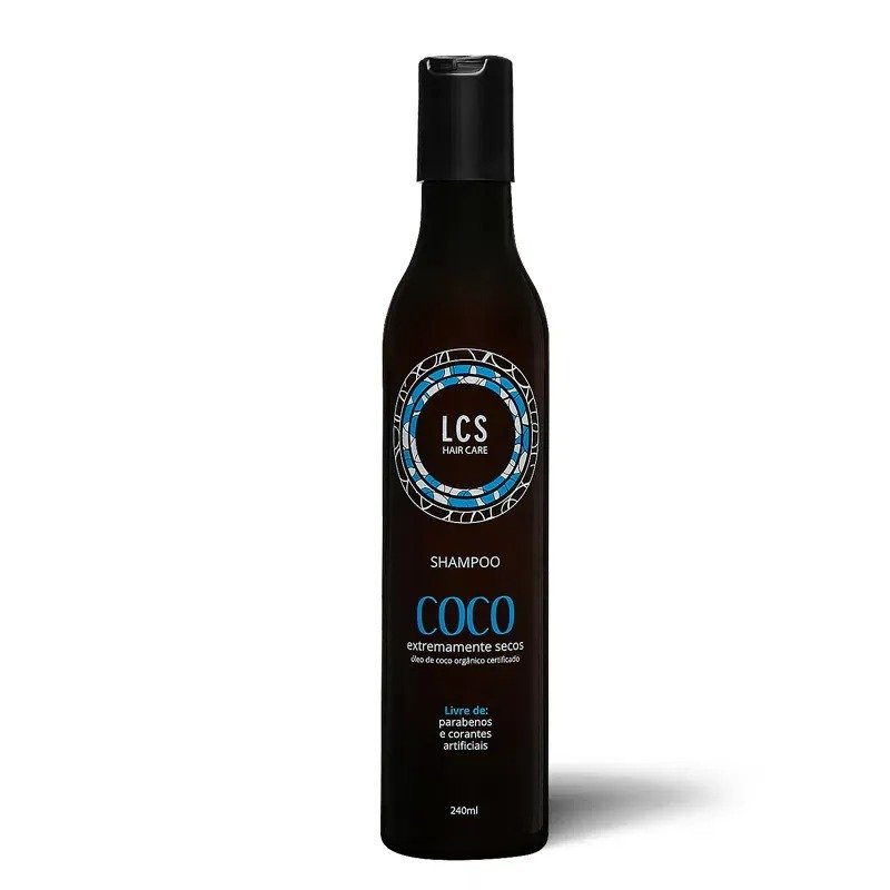 Shampoo Coco LCS Para Tratamento de Cabelos Ressecados.